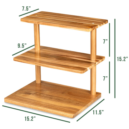 3 Tier Cupcake Stand, Acacia Wood Serving Trays, Wooden Large Tiered Serving Trays for Party Buffet, Wooden Tray for Charcuterie, Three Tiered Tray Cheese Board, Rustic Cupcake Display for Dessert
