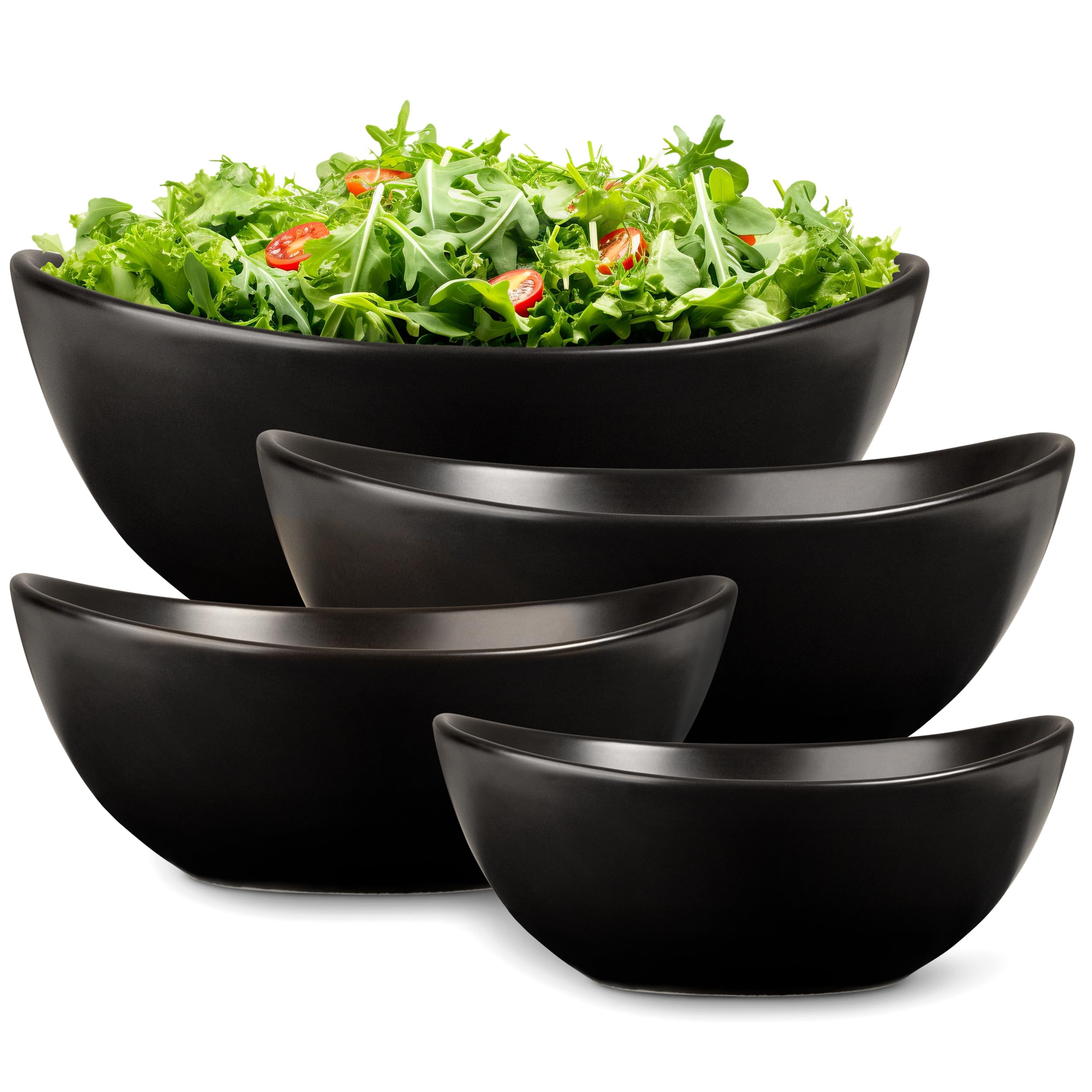 Home Beets Ceramic Serving Bowls for Entertaining, 10-18-28-40 Ounce, Microwave, Oven & Dishwasher Safe, Large Serving Dishes, Prep Salad Bowls for Thanksgiving Christmas, Set of 4