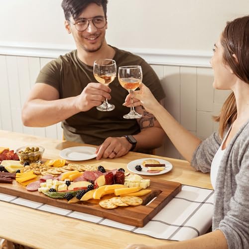 Large Acacia Serving Board with Handles, 36 x 12 Inch Rectangular Charcuterie Platter, Natural Wood Server for Meat, Cheese Board, and Party Appetizers, Extra Long 3ft
