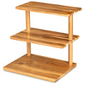 3 Tier Cupcake Stand, Acacia Wood Serving Trays, Wooden Large Tiered Serving Trays for Party Buffet, Wooden Tray for Charcuterie, Three Tiered Tray Cheese Board, Rustic Cupcake Display for Dessert