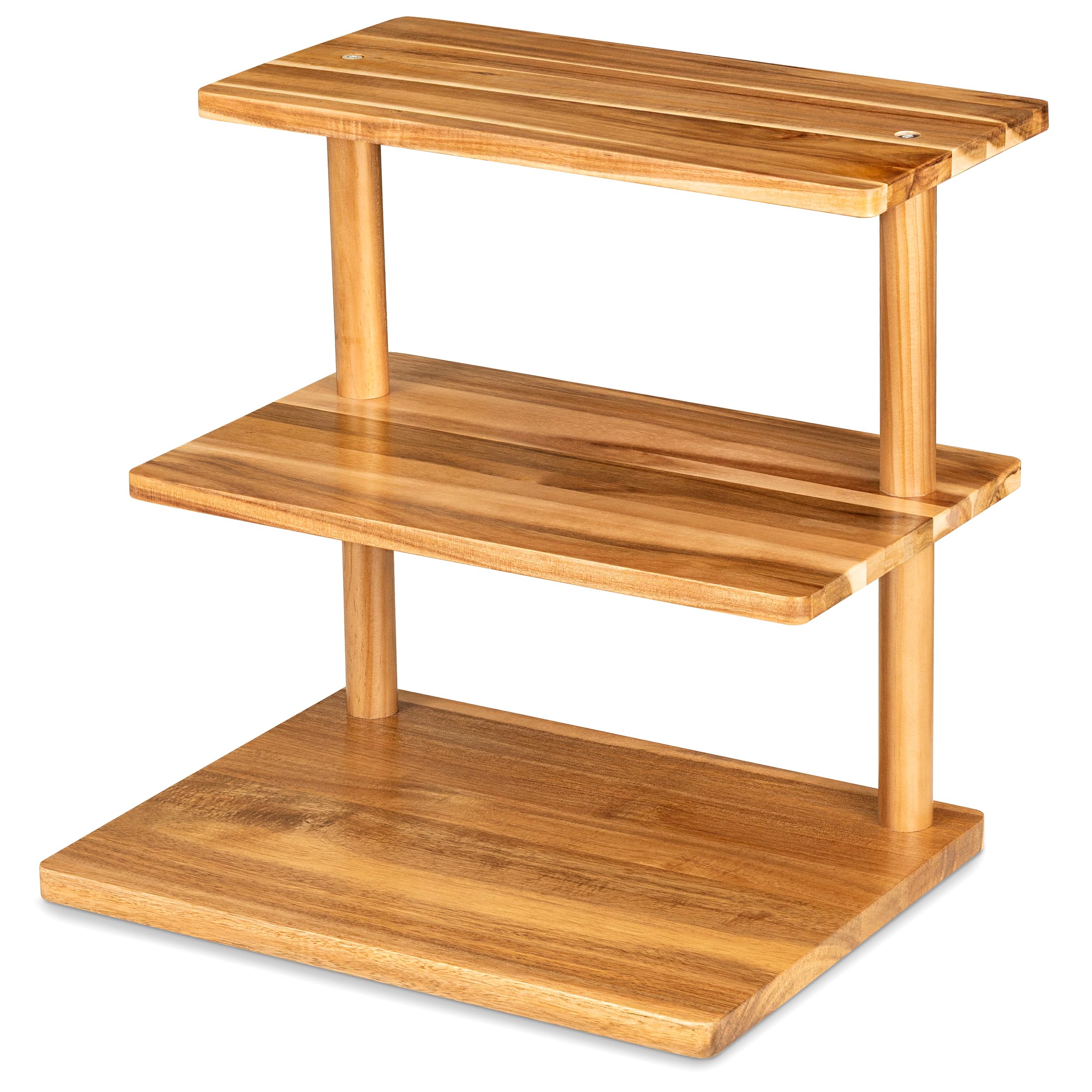 3 Tier Cupcake Stand, Acacia Wood Serving Trays, Wooden Large Tiered Serving Trays for Party Buffet, Wooden Tray for Charcuterie, Three Tiered Tray Cheese Board, Rustic Cupcake Display for Dessert
